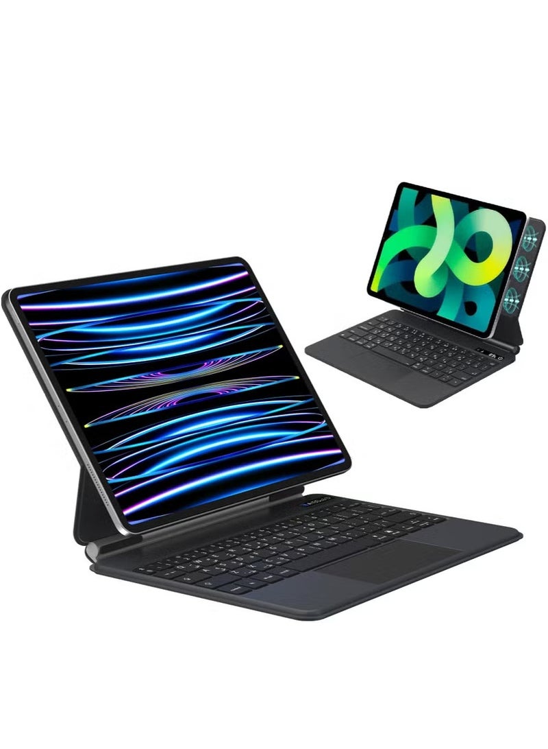 PINKSAMA Magic Keyboard for iPad (A16) 11th 11 inch 2025/iPad 10th 10.9 inch 2022 with Magnetic Back Cover Smart Trackpad Backlit Keyboard Case for iPad 11th 11 inch/iPad 10th 10.9 inch Arabic and English - Image 1