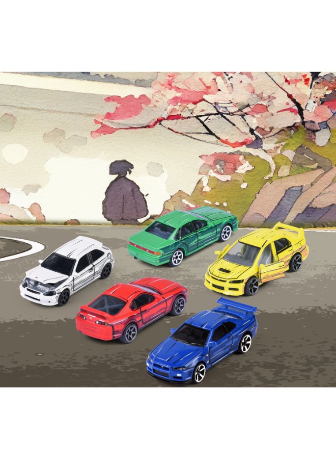 Majorette JDM Legends Anime 5 Diecast Giftpack, 5 Officially Licensed Japanese Model Cars, 1:64 Scale Metal Toy Vehicles with Freewheel, Suspension and Opening Parts, 7.5 cm, Ages 3+ - Image 3