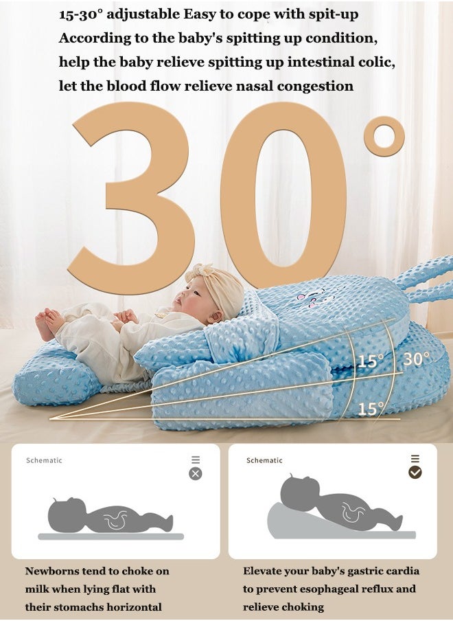 Aissiora Baby recliner pillows Baby wedge pillows Baby ramp pillow Ergonomic anti-vomiting pillow Pillow to prevent baby reflux Height adjustable Breastfeeding pillows Anti-rollover baby pillow  - Image 4
