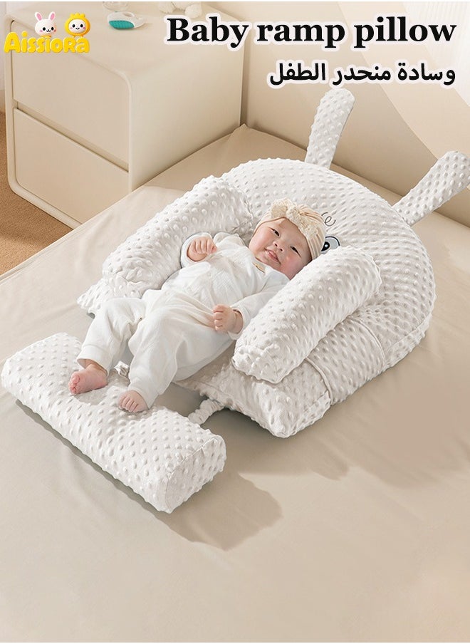 Aissiora Baby recliner pillows Baby wedge pillows Baby ramp pillow Ergonomic anti-vomiting pillow Pillow to prevent baby reflux Height adjustable Breastfeeding pillows Anti-rollover baby pillow  - Image 1