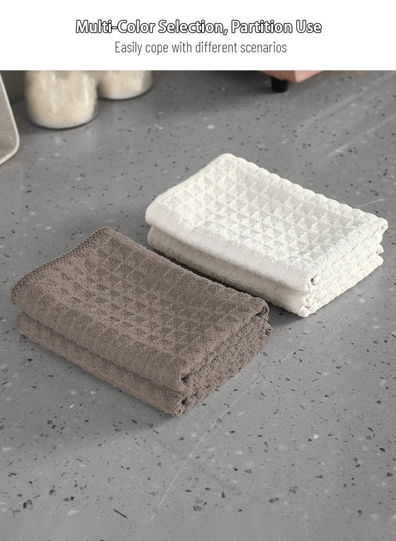 EqiEch 2PCS Coffee Towel 30*30cm Waffle Texture Cleaning Cloth For Coffee Tools Coffee Tables(Gray+White) - Image 2