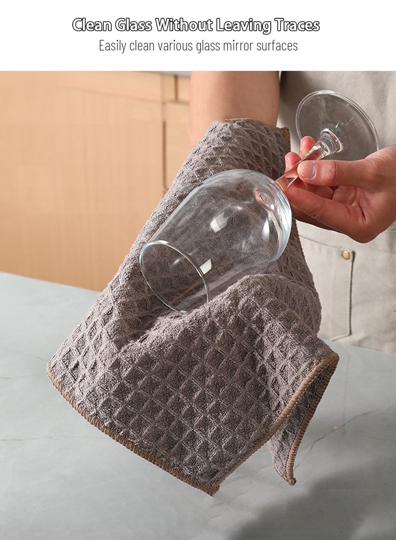 EqiEch 2PCS Coffee Towel 30*30cm Waffle Texture Cleaning Cloth For Coffee Tools Coffee Tables(Gray+White) - Image 4
