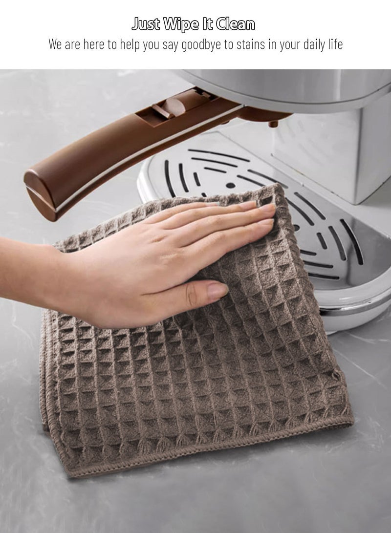 EqiEch 2PCS Coffee Towel 30*30cm Waffle Texture Cleaning Cloth For Coffee Tools Coffee Tables(Gray+White) - Image 5