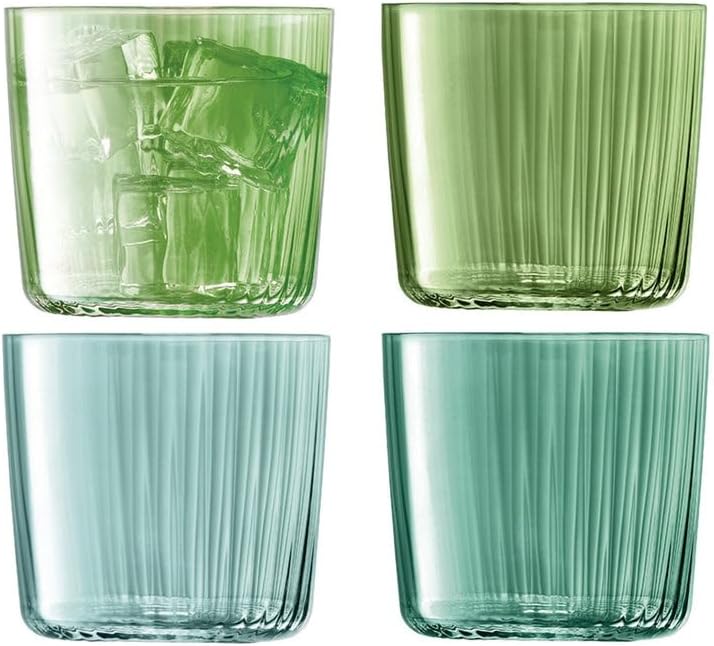 LSA Gems Tealight Holders Set of 4-Piece Hx6cm Ribbed Glass Candle Holders, Made in Poland - Image 1