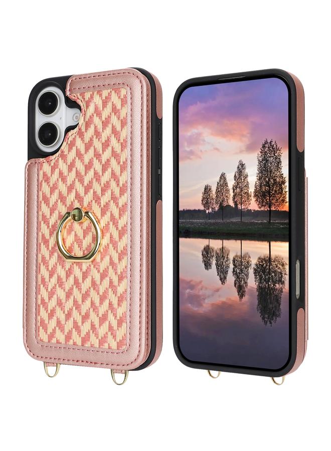 اس-توب جراب لهاتف iPhone 16 Plus مزود بفتحة بطاقة مزدوجة وغطاء كامل للهاتف مع حزام متقاطع - Image 2