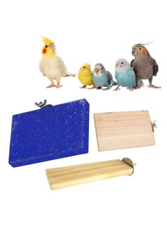 Sage Square Wooden Stand Sand Platform Made Of Natural Wood, Combo Of Three (2*5.5, 3*4 & Sand 6*4.5 Inch) Rectangle Shaped Perch Stand, Cage Accessories, Toy, Suitable For Birds, Parrots, Budgies  - Image 1