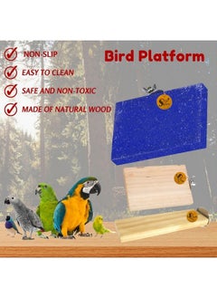 Sage Square Wooden Stand Sand Platform Made Of Natural Wood, Combo Of Three (2*5.5, 3*4 & Sand 6*4.5 Inch) Rectangle Shaped Perch Stand, Cage Accessories, Toy, Suitable For Birds, Parrots, Budgies  - Image 5