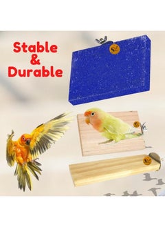 Sage Square Wooden Stand Sand Platform Made Of Natural Wood, Combo Of Three (2*5.5, 3*4 & Sand 6*4.5 Inch) Rectangle Shaped Perch Stand, Cage Accessories, Toy, Suitable For Birds, Parrots, Budgies  - Image 4