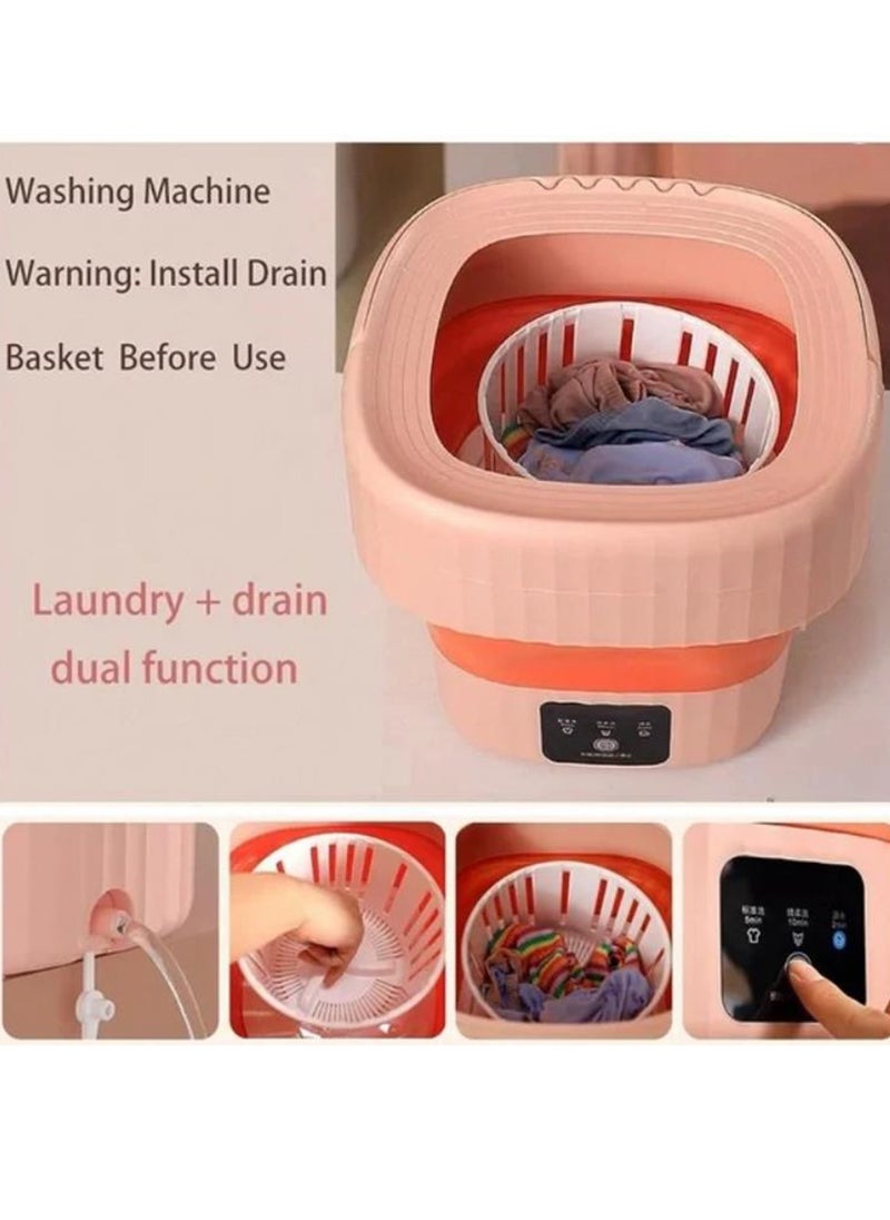 Arabest Folding Washing Machine Mini Portable Clothes Washer and Dryer Small Bucket Washer with Touch Screen and Drain Basket for Camping, Apartments, RV Travel  - Image 2