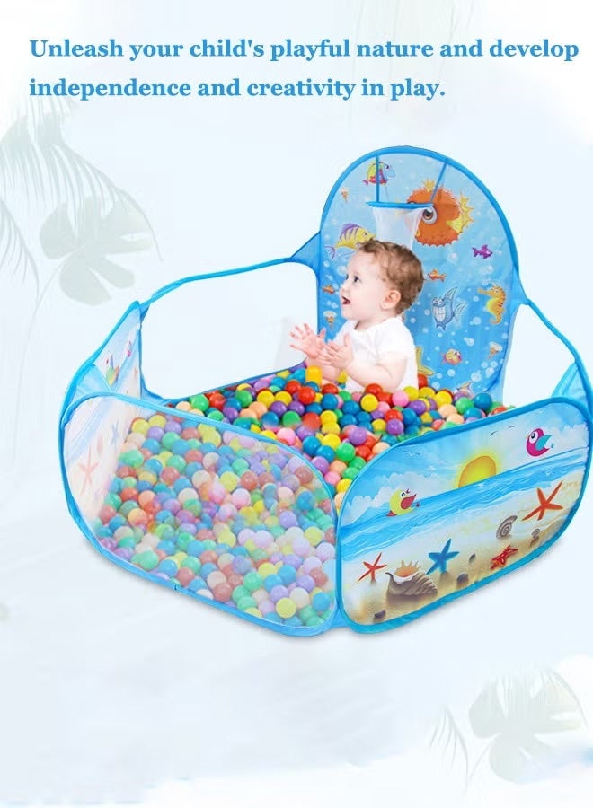 Kids Ball Pit, Pop Up Children Play Tent, Toddler Ball Pool Baby Crawl Playpen with Basketball Hoop, Portable Toys for Girls Boys - Image 5