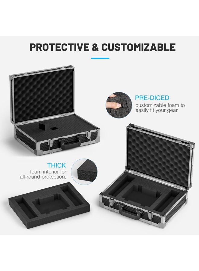 Phenyx Pro Aluminum Alloy Wireless Mic System Storage & Camera Gear Carrying Case (Medium) - Image 2