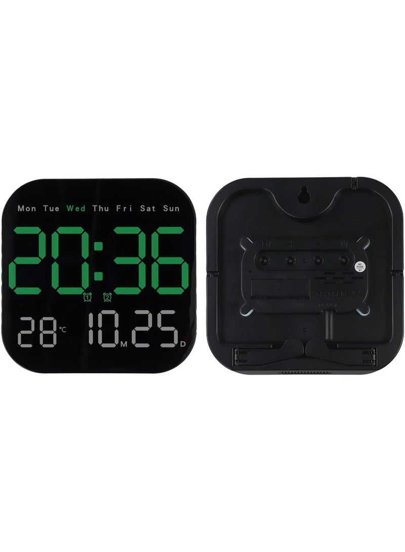 BlueFire 10 Inch Large LED Digital Wall Clock with Remote Control – Multifunctional Electronic Clock Displaying Time, Temperature, Humidity, Date & Week – Adjustable Brightness with Auto Dimming, Silent Operation, Alarm & Countdown for Living Room, Bedroom, Office, Home Decor - Image 2