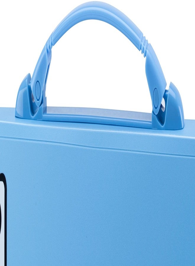 Worldone Expanding File Folder with Handle & Lock 13 Indexed Pocket for Documents Sorting Durable Long Lasting PP 0.7 mm Outer Cover Sheet 0.2 mm Inner Partition Sheets, FC Size, Pristine Blue - Image 5
