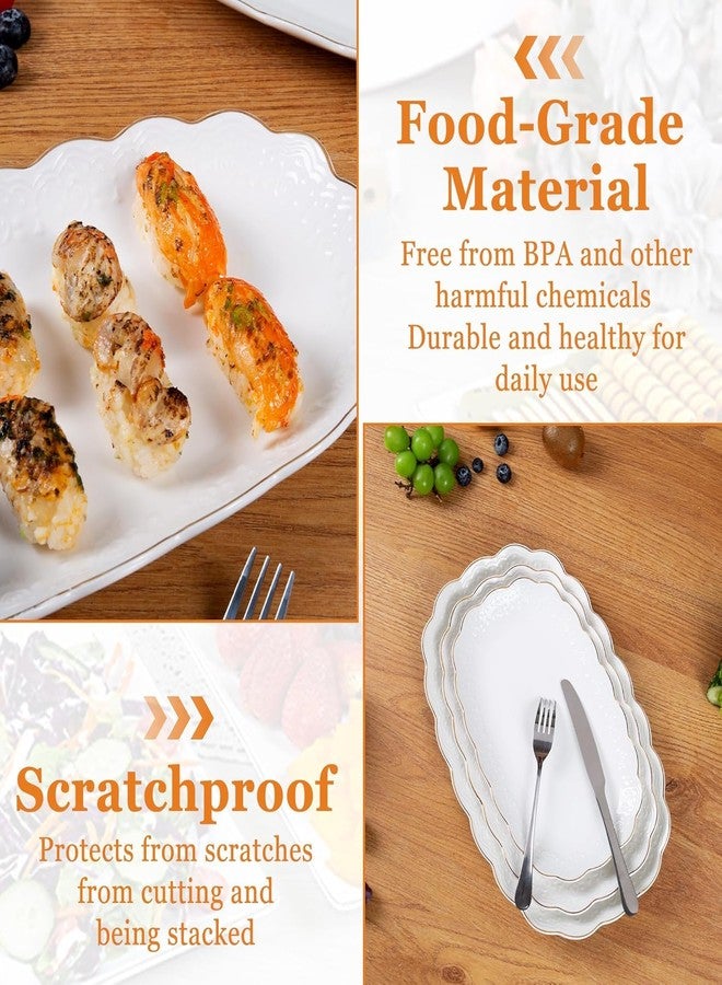 Kassel Ceramic Serving Platter Set | 16”/14”/12” Oval Serving Trays for Entertaining at Parties and Weddings | Oven Safe Extra Large Serving Trays for Tacos, Steak, and Cake - Image 4
