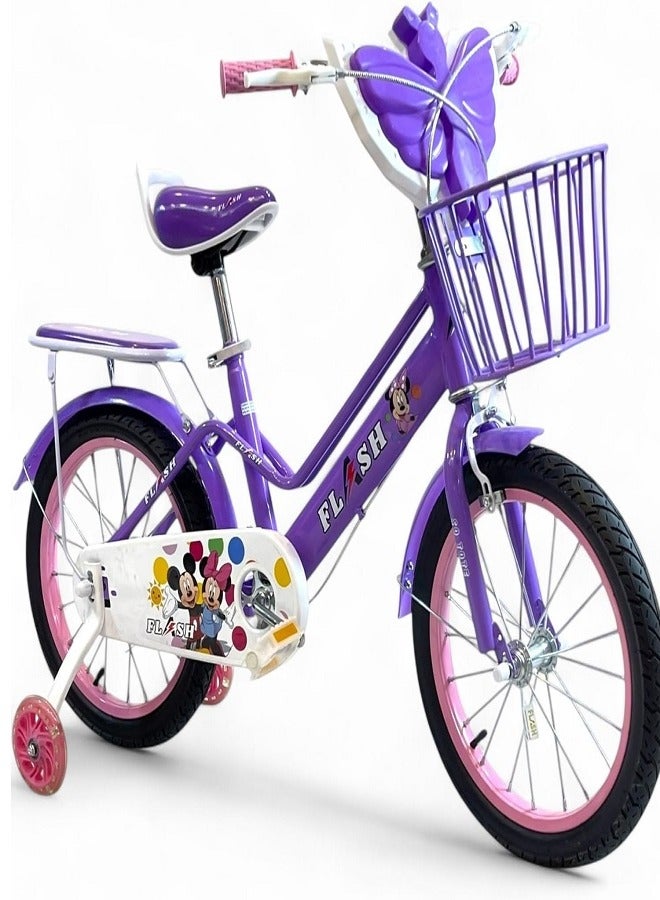 فلاش دراجة اطفال بناتي صوت و ضوء LED من فلاش لون موف مقاس 12 من 3 سنوات ل5 سنه - الوكيل الرسمية في مصر المنتج GTG TOYS - Image 1