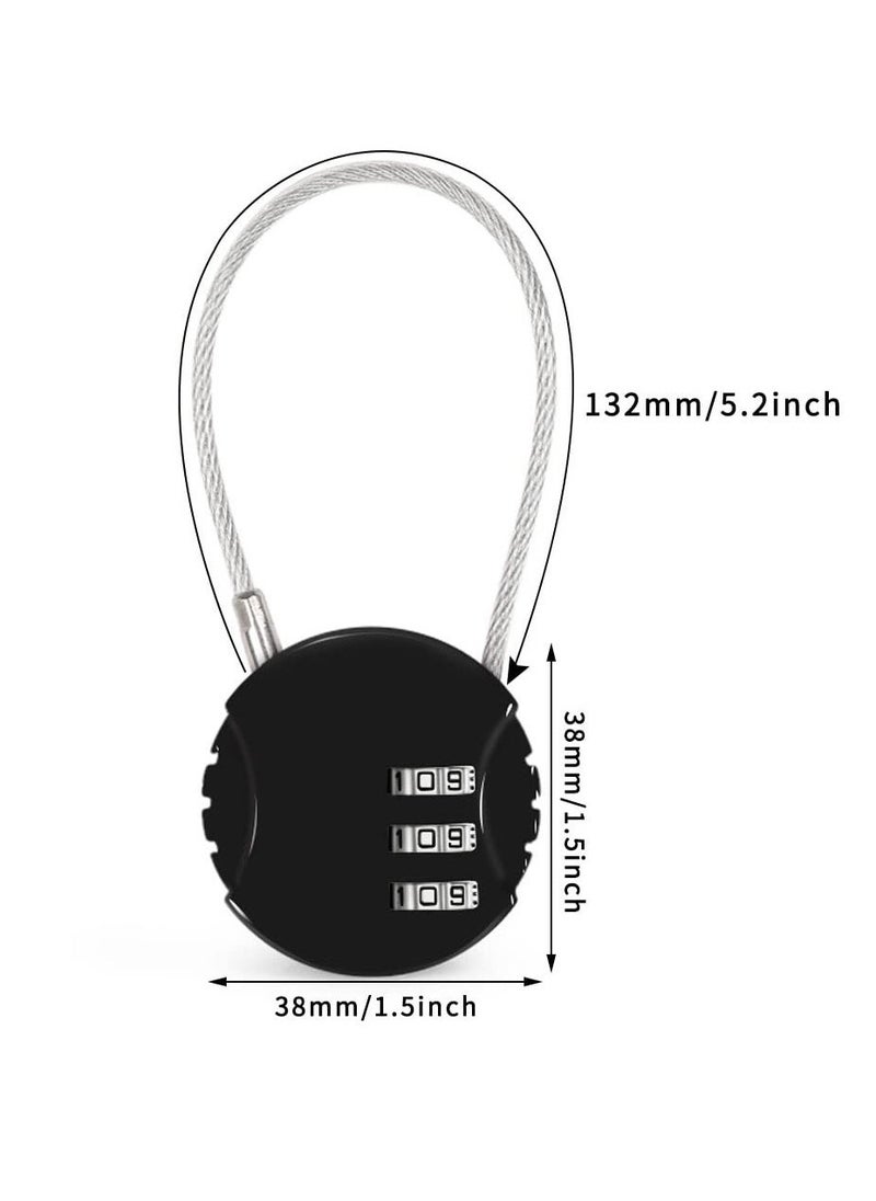 KASTWAVE 3 Pack Combination Lock 3 Digit Outdoor Safety Waterproof Padlock for School Gym Locker, Sports Locker, Fence, Toolbox, Gate, Case, Hasp Storage, Easy to Set Own Combo (Black, Silver, Bluer)  - Image 5