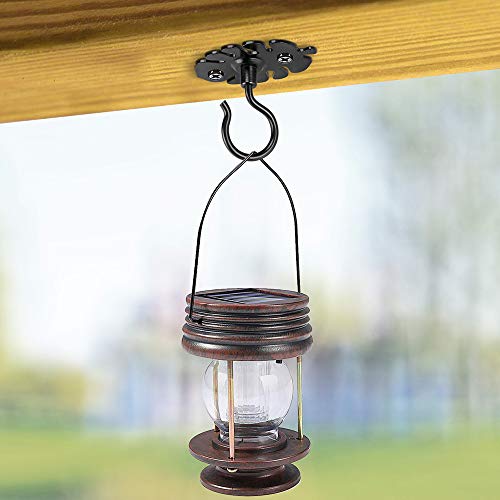 BeneLabel Heavy Duty Ceiling Hooks - 4 Pack Metal Plant Hangers for Indoor Outdoor Hanging Plants, Lights, Wind Chimes and Decorations - Black - Image 3