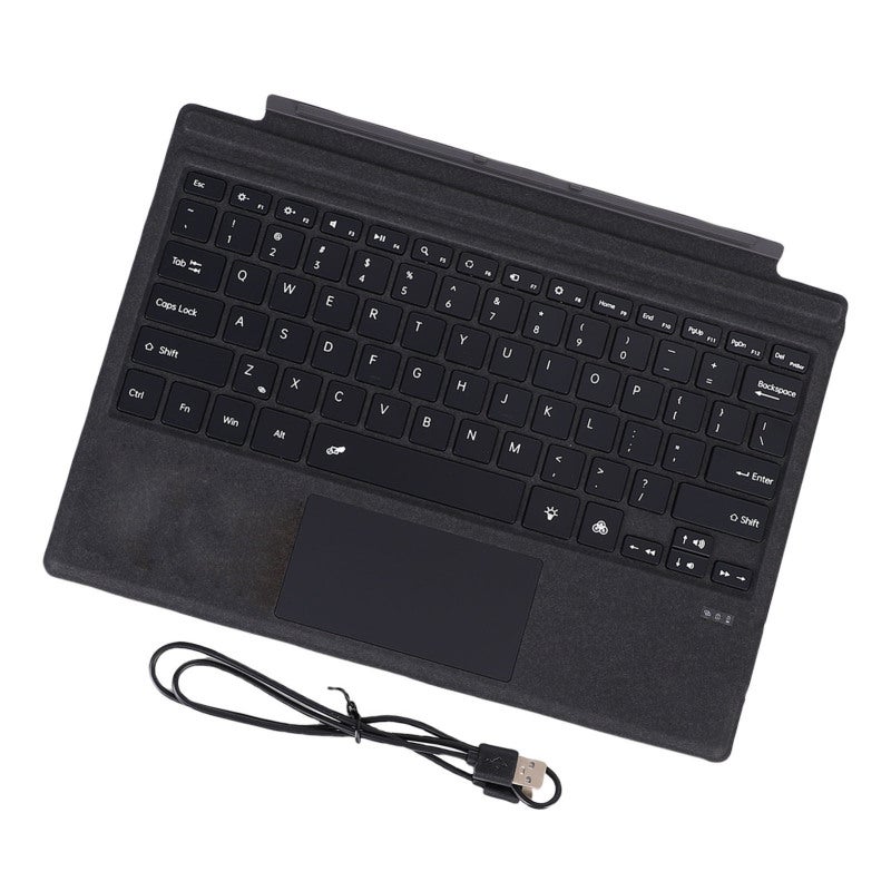 Wireless Keyboard For Surface Pro Black Magnetic Keyboard Cover With 7 Color Backlit - Comfortable Typing Large Gesture Touchpad Bluetooth Tablet Keyboard for Work Leisure Travel - Image 2
