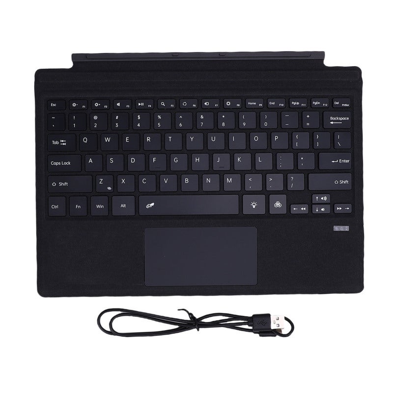 Wireless Keyboard For Surface Pro Black Magnetic Keyboard Cover With 7 Color Backlit - Comfortable Typing Large Gesture Touchpad Bluetooth Tablet Keyboard for Work Leisure Travel - Image 1