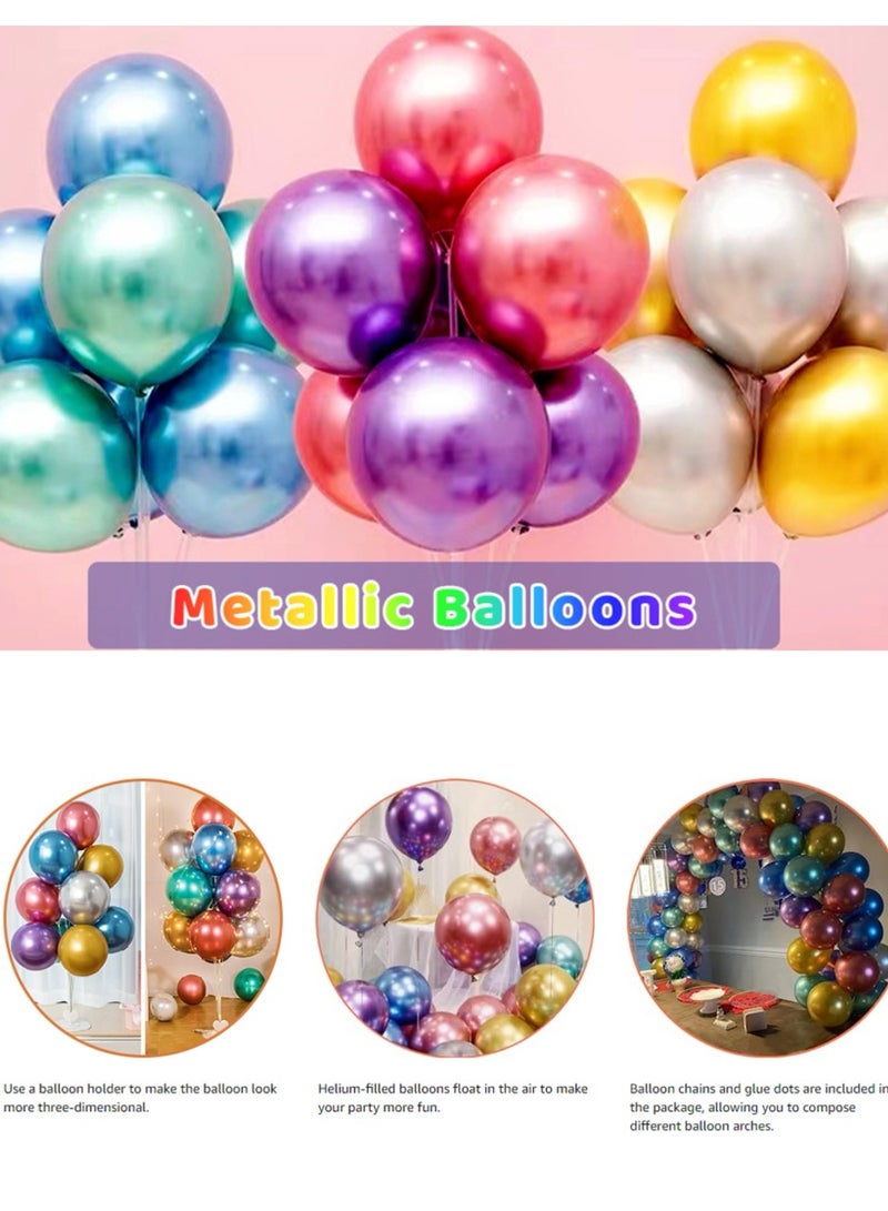 50 Pcs 10 ins Balloons Assorted Color - Multicolor Balloons for Party Decoration| Birthday | Wedding | Christmas | Party Supplies - Image 1