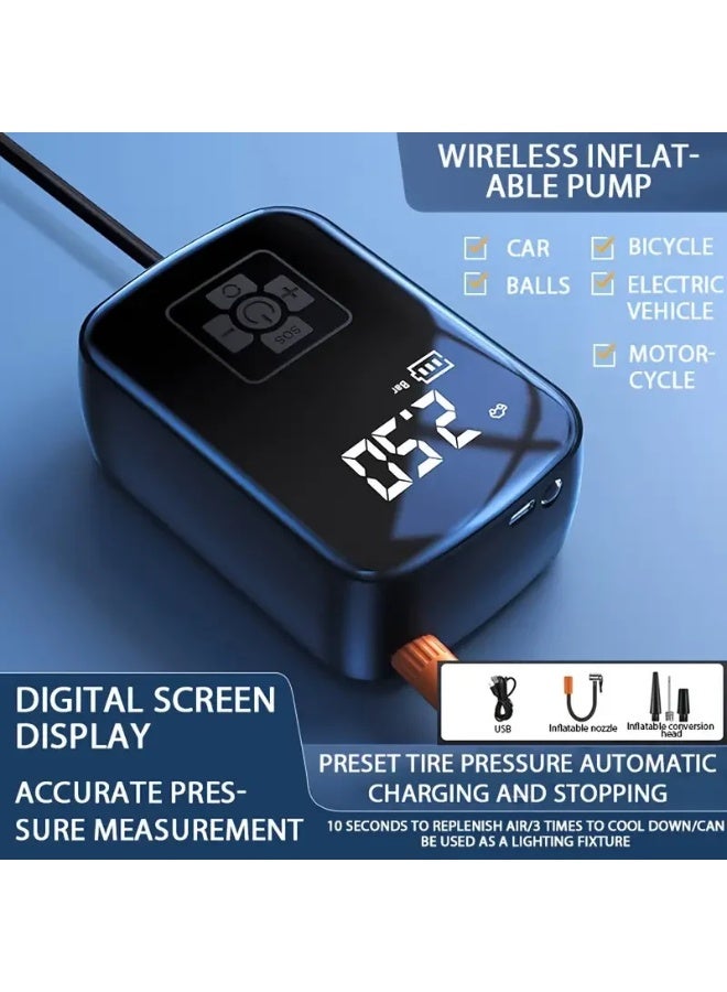 Wireless Car Air Compressor Air Pump Electric Tire Inflator Pump for Motorcycle Bicycle AUTO Tyre with Digital Display - Image 3