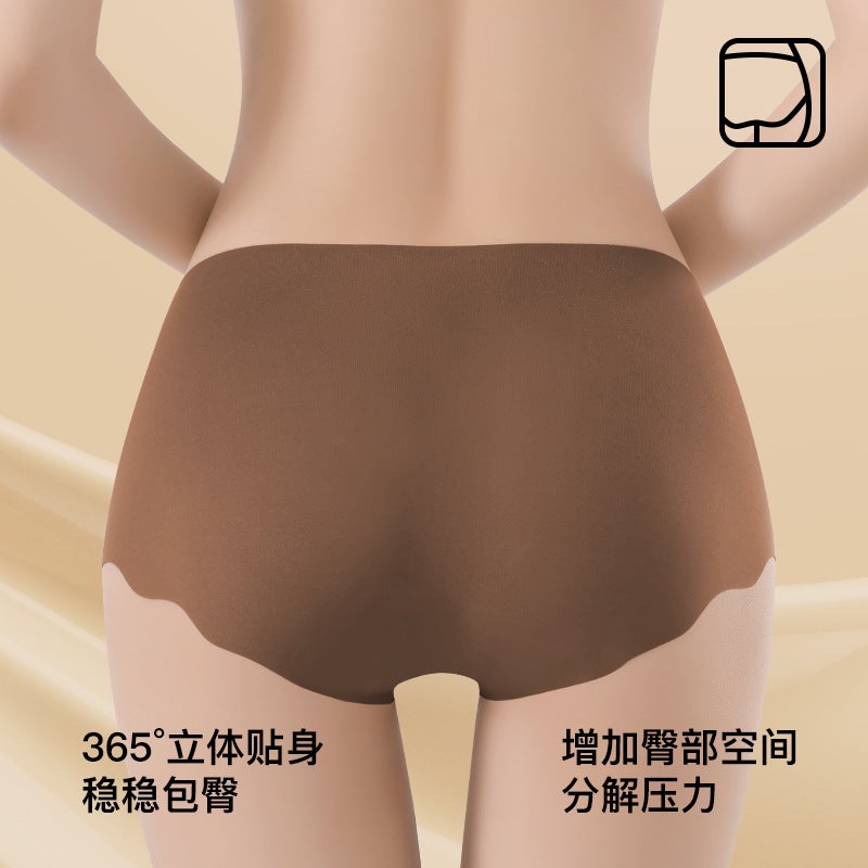Traceless 7A Cotton Extended Crotch Milk Leather Ladies Underwear Comfortable Yoga Fitness Not Hip Waist Ladies Briefs - Image 5