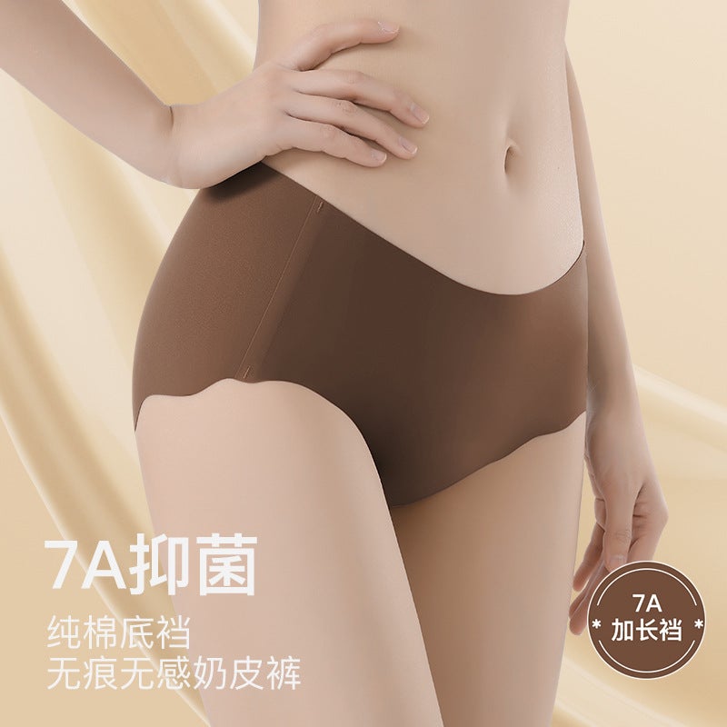 Traceless 7A Cotton Extended Crotch Milk Leather Ladies Underwear Comfortable Yoga Fitness Not Hip Waist Ladies Briefs - Image 3