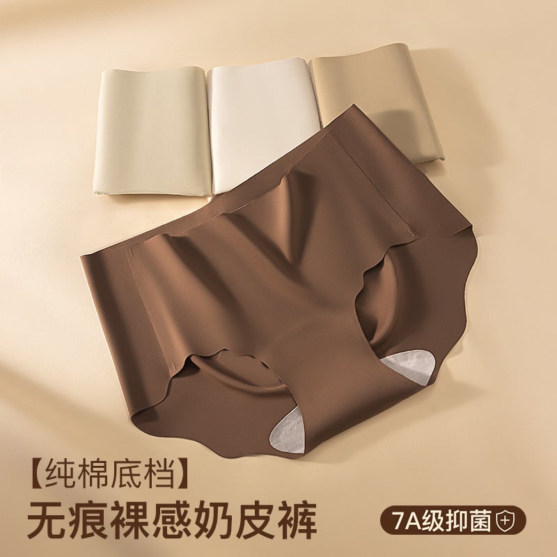 Traceless 7A Cotton Extended Crotch Milk Leather Ladies Underwear Comfortable Yoga Fitness Not Hip Waist Ladies Briefs - Image 2