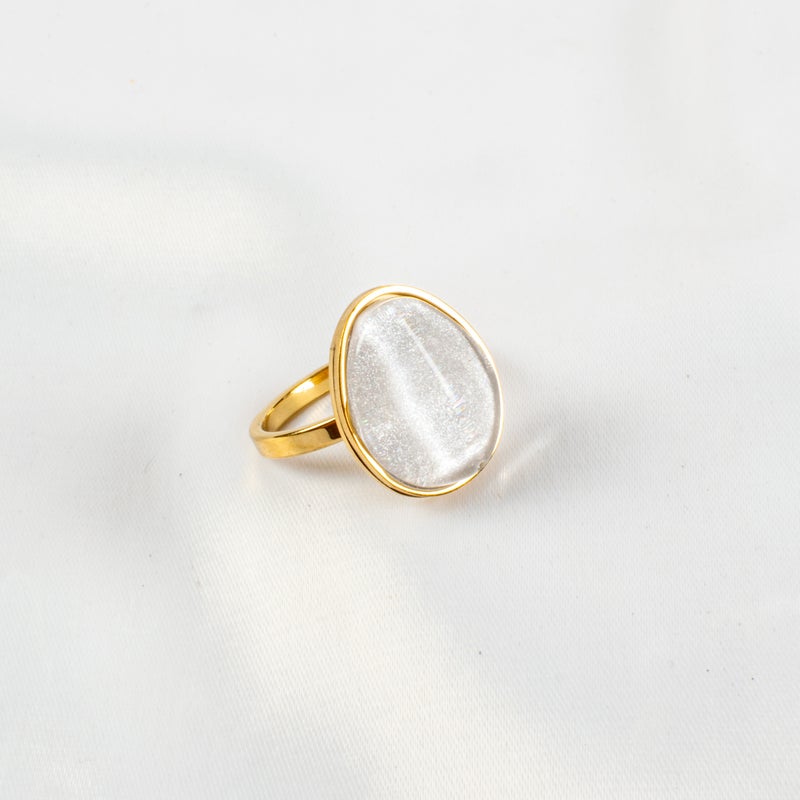 Golden Stainless Steel Ring Size 18 - Image 1