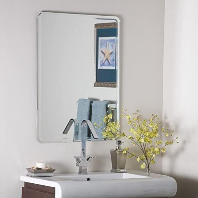 PRINCE ART Wall Mirror Glass for Bathroom Frameless Wall Mirror for Dressing Room Bedroom Living Room Makeup Room Wash Basin Rectangle Shape Size 18 x 24 Inch Square Unframed - Image 3