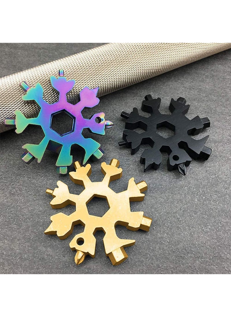 HEYOL HEYOL Multifunctional Snowflake 18 in 1 Tool Multi Tool KeyChainScrewdriver Bottle Opener Tool Outdoor Portable Tool Snowflake Shape  - Image 5