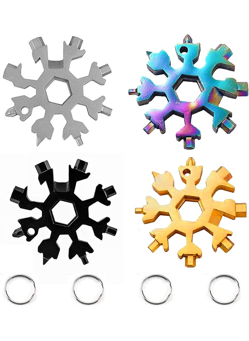 HEYOL HEYOL Multifunctional Snowflake 18 in 1 Tool Multi Tool KeyChainScrewdriver Bottle Opener Tool Outdoor Portable Tool Snowflake Shape  - Image 1