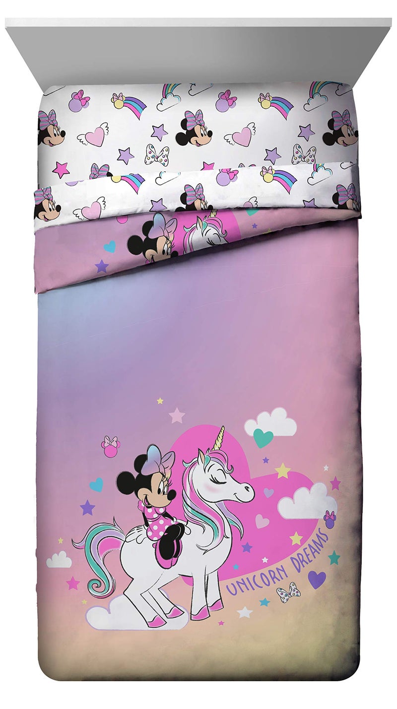 Jay Franco Disney Minnie Mouse Unicorn Dreams 7 Piece Full Bed Set - Includes Reversible Comforter & Sheet Set Bedding - Super Soft Fade Resistant Microfiber - (Official Disney Product) - Image 2