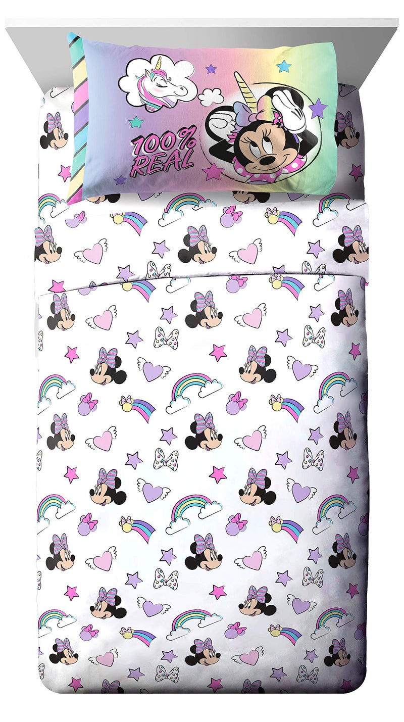Jay Franco Disney Minnie Mouse Unicorn Dreams 7 Piece Full Bed Set - Includes Reversible Comforter & Sheet Set Bedding - Super Soft Fade Resistant Microfiber - (Official Disney Product) - Image 4
