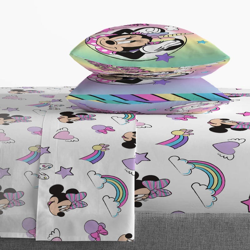 Jay Franco Disney Minnie Mouse Unicorn Dreams 7 Piece Full Bed Set - Includes Reversible Comforter & Sheet Set Bedding - Super Soft Fade Resistant Microfiber - (Official Disney Product) - Image 5