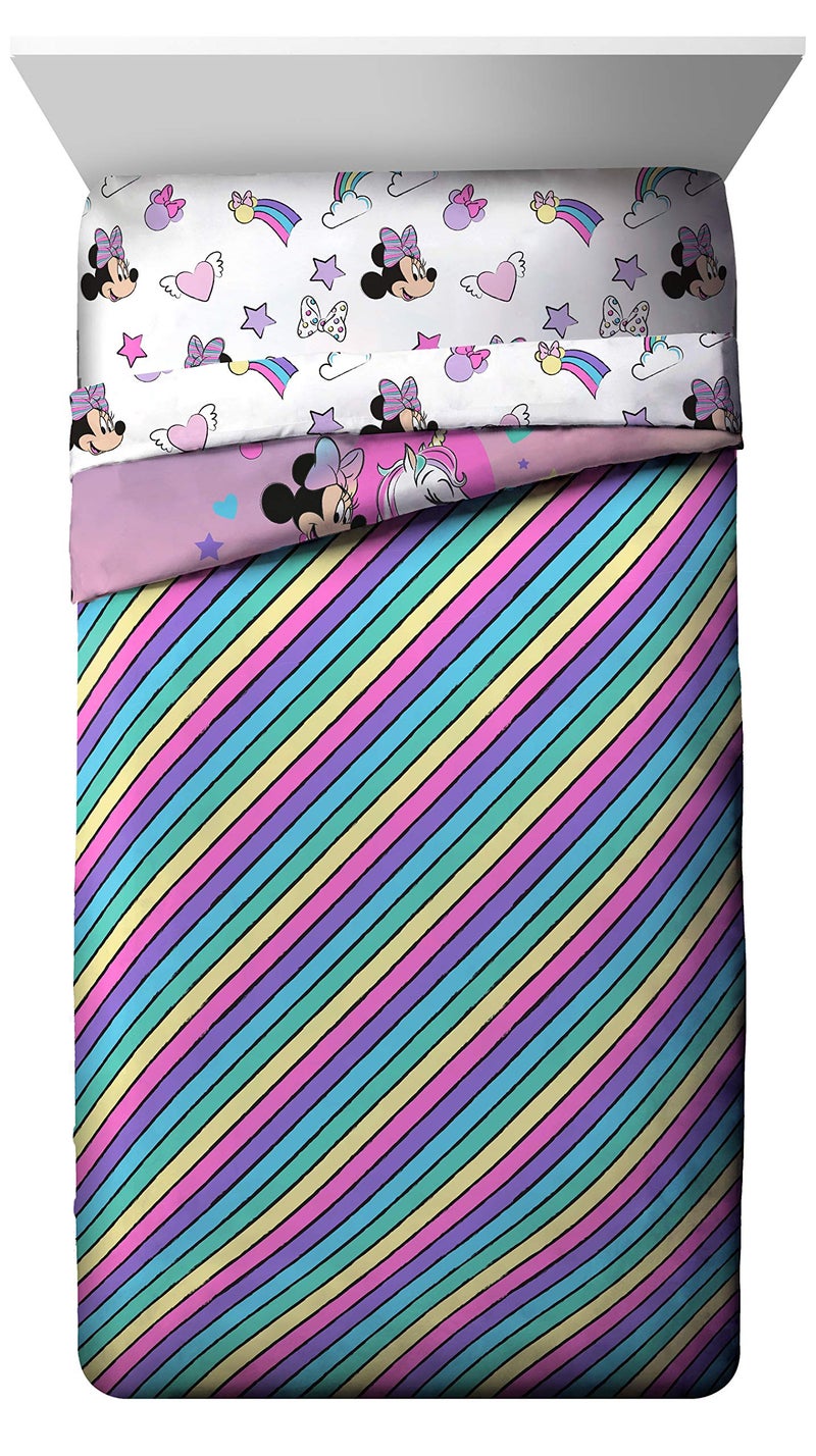 Jay Franco Disney Minnie Mouse Unicorn Dreams 7 Piece Full Bed Set - Includes Reversible Comforter & Sheet Set Bedding - Super Soft Fade Resistant Microfiber - (Official Disney Product) - Image 3