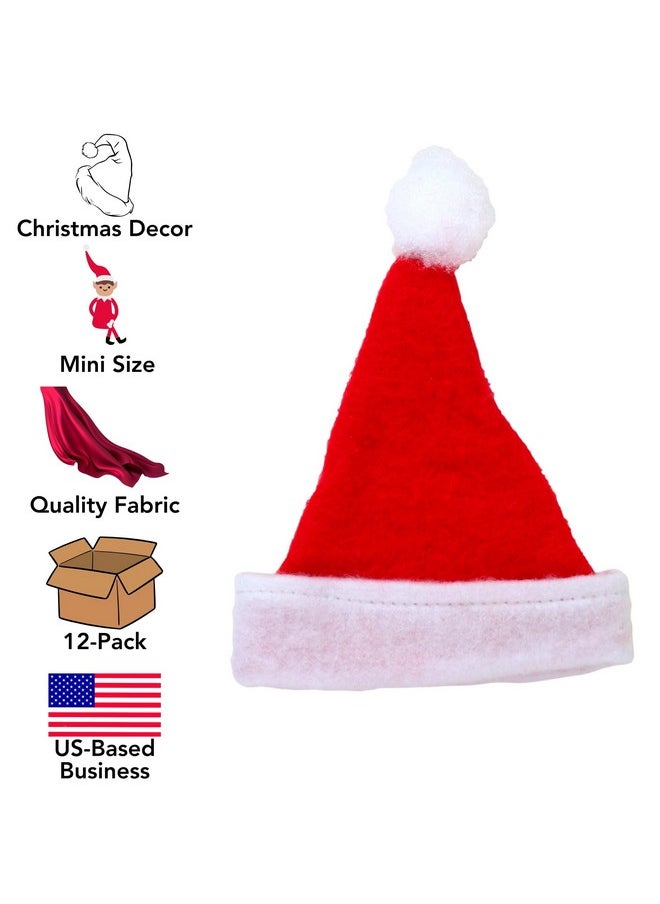 Iconikal Iconikal Mini Felt Santa Hats Decorations, Red, 12-Pack  - Image 2