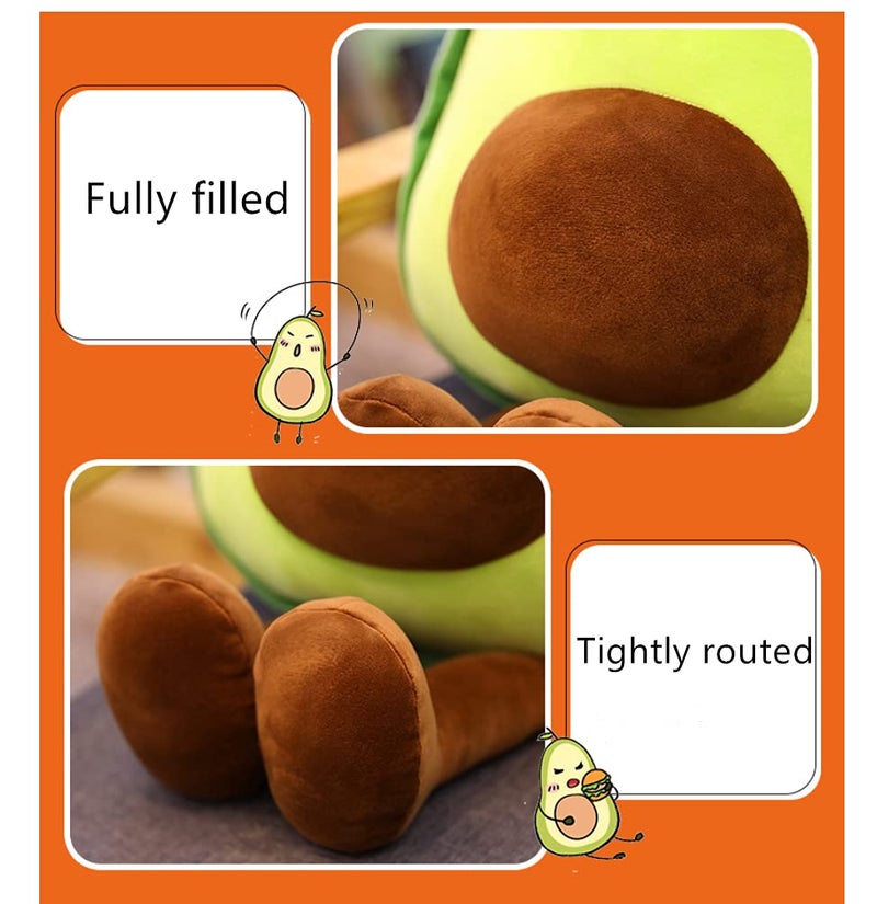 XIAOHONG 23.6 inch Large Avocado Fruit Soft Plush Toy Furry Stuffed Toy Avocado Plush Doll Cute Toy Avocado Stuffed Pillow Kawaii Food Shaped Fruit Series Hugging Pillow for Kids - Image 4