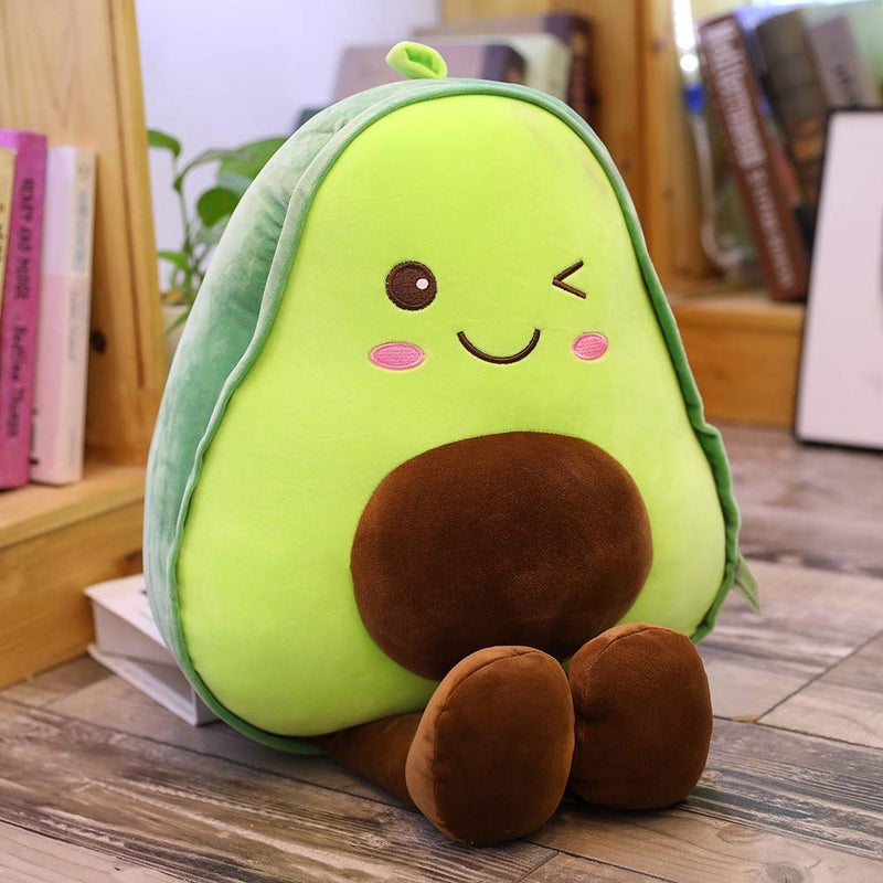XIAOHONG 23.6 inch Large Avocado Fruit Soft Plush Toy Furry Stuffed Toy Avocado Plush Doll Cute Toy Avocado Stuffed Pillow Kawaii Food Shaped Fruit Series Hugging Pillow for Kids - Image 2