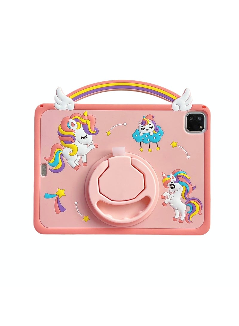 عام غطاء سيليكون واقي مناسب لـ iPad Pro 2018/2020/2021 11 بوصة - مع حامل دوار محمول، غطاء لوحي بتصميم كرتوني لطيف، واقٍ من السقوط - Image 1