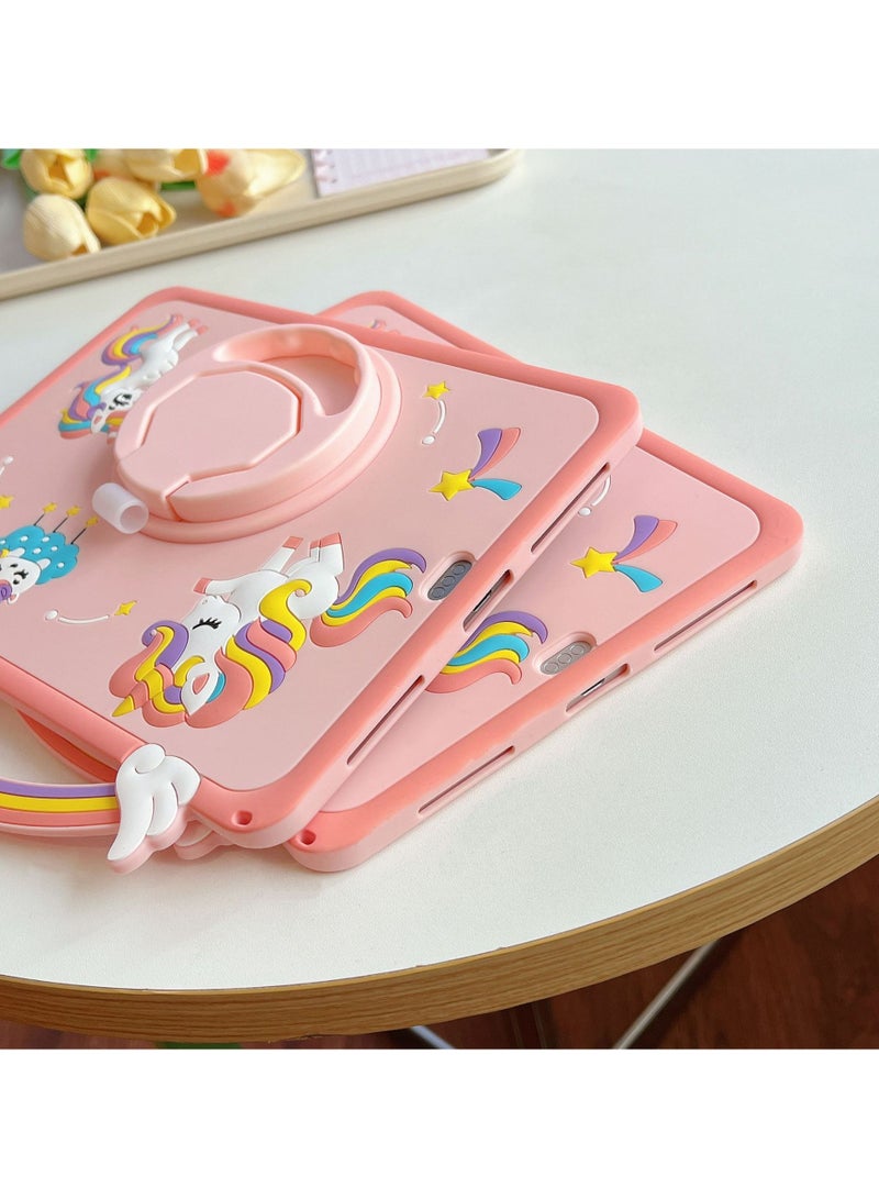 عام غطاء سيليكون واقي مناسب لـ iPad Pro 2018/2020/2021 11 بوصة - مع حامل دوار محمول، غطاء لوحي بتصميم كرتوني لطيف، واقٍ من السقوط - Image 2