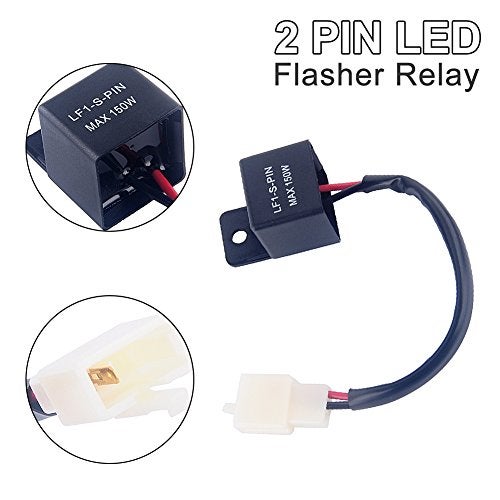 YOSOO Motorcycle LED Relay, Turn Flasher Relay, 2 Pin Motorcycle LED Indicator Flasher Relay Fix for Turn , Hyper Flashing, Blinker LED Light - Image 3