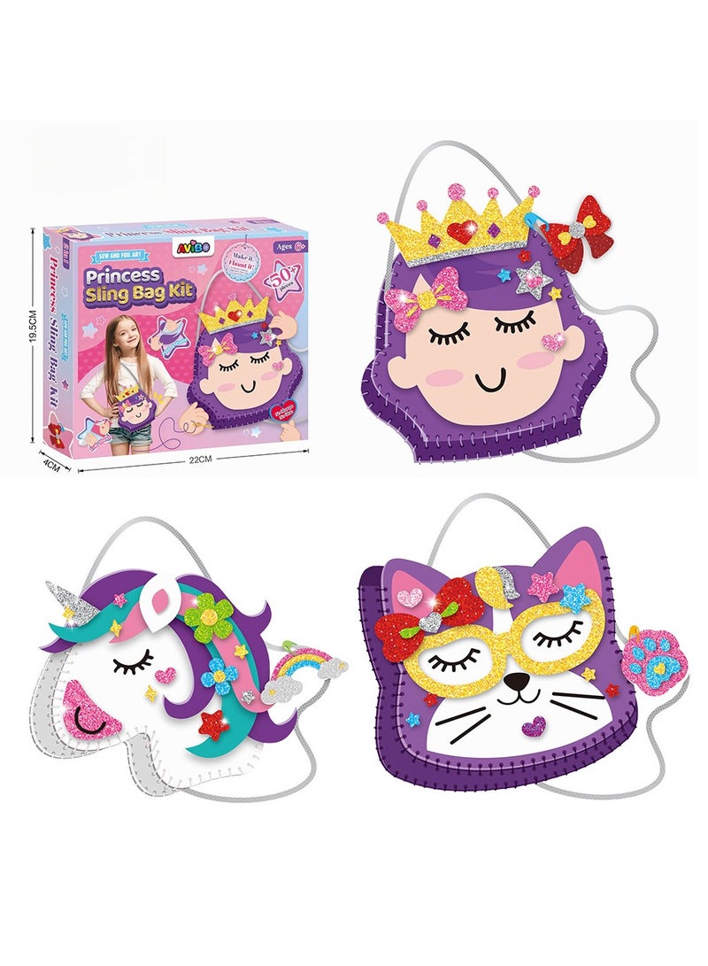 DIY Theme Handmade bags, Sew Your Own Purses, Nonwoven Craft Sewing Play Gift, Beginners Sewing Kit for Kids with Safety Needle - Image 1