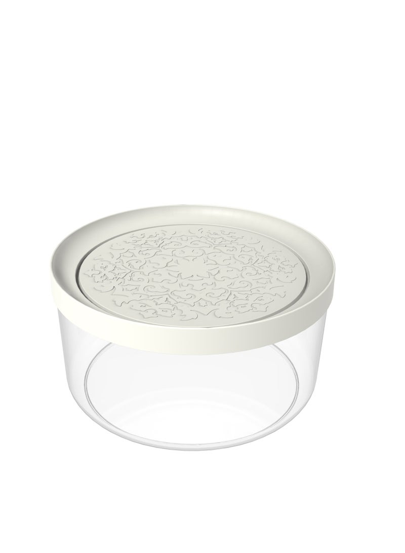 Biesse Plastic Round Food Storage and Preserving with Cream lid 3.4L - Image 1