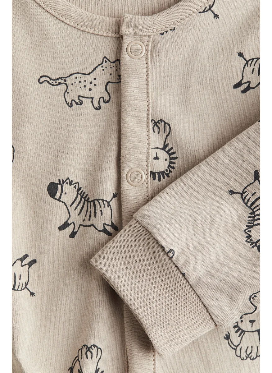 H&M Printed Cotton Sleepsuit