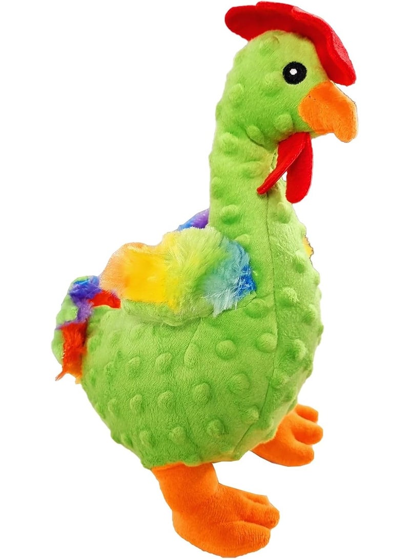 أن ان سي بيتس لعبة كلاب للمضغ العدواني، لعبة كلاب قطيفة مقاومة للتمزق وتصدر صوت صرير مع شكل دجاج ومواد قطيفة متينة، مناسبة لتنظيف الأسنان وتخفيف التوتر، لا تحتاج إلى بطارية (أخضر) - Image 1