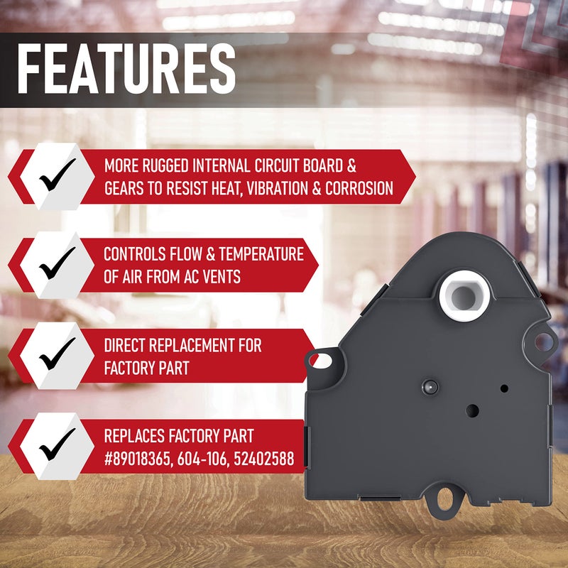 AA Ignition HVAC Blend Door Actuator - Compatible with Chevrolet & GMC 1994-2012 - Silverado, Tahoe & Sierra - Driver & Passenger Side Temperature Control Air Actuator - Replaces 89018365, 604-106, 52402588 - Image 2