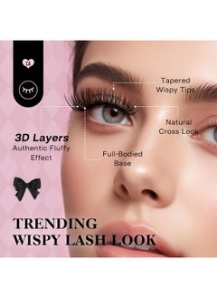 Calailis False Eyelashes Natural Look Fake Lashes 20 Pairs 4 Styles Wispy Fluffy False Lashes Faux Mink Fake Eyelashes Cat Eye Lashes Soft And Reusable Strip Lashes (Hs04)  - Image 2