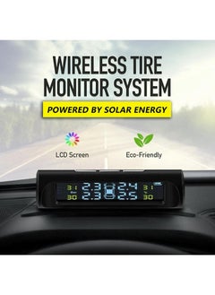 Arabest Tire Pressure Monitoring System Wireless TPMS Tire Pressure Monitor System with 4 External Sensors & 5 Alarm Modes, LCD Real-time Display, Auto Sleep Mode, Easy to Install, Solar & USB Charge  - Image 4