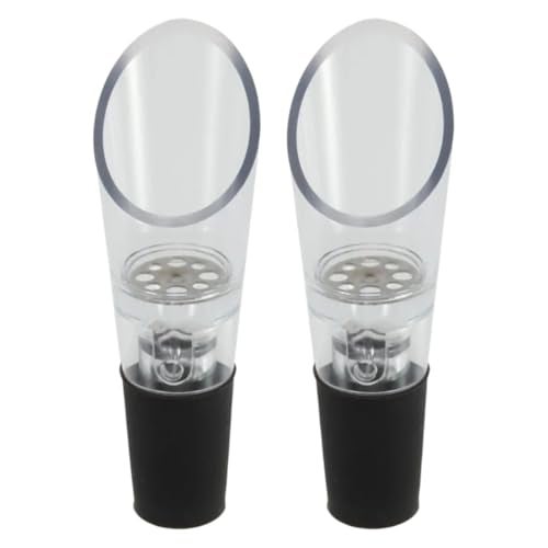 Bridge2shopping Wine Aerator Pourer, Premium Clear Glass and Black Design, Quick Decanter Spout - Image 1